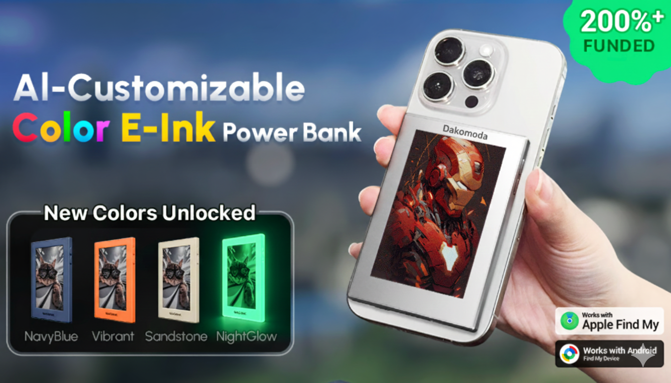 Smart E-Ink Power Bank 5000mAh with AI Customizable Display